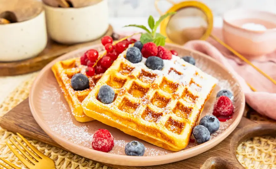Protein-Waffeln mit Magerquark, die knusprig werden
