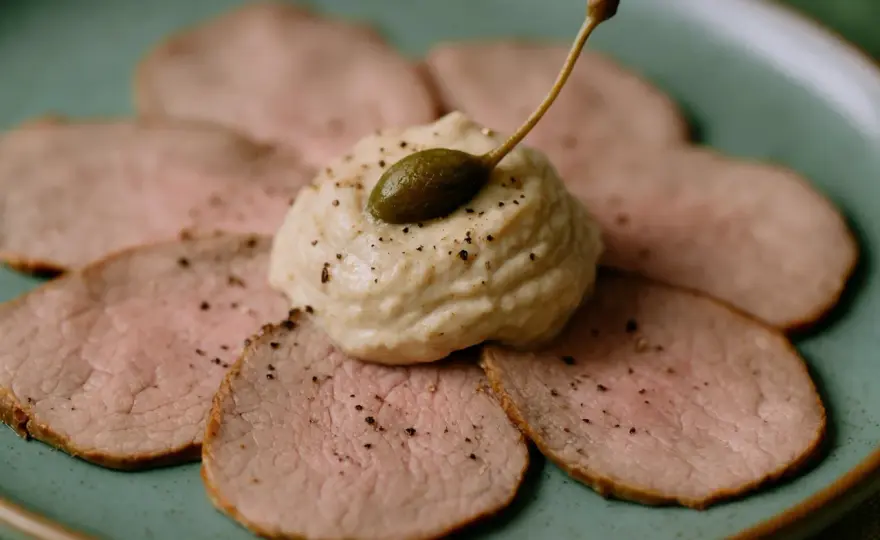Vitello Tonnato mit zartem Kalbfleisch und cremiger Sauce