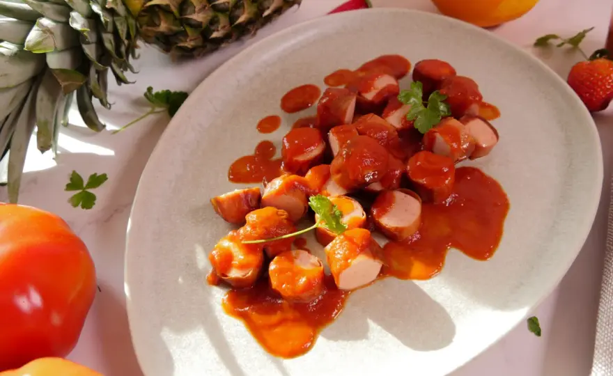 Currywurst selber machen mit fruchtiger Currysauce