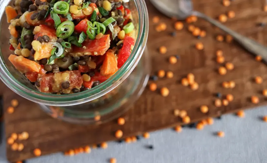 Linsensalat mit Gemüse und schnelle Linsengerichte für jeden Tag